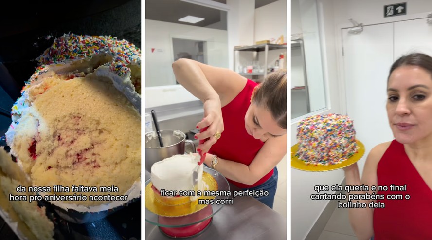 Confeiteira recria bolo destruído em 30 min e viraliza