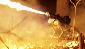 Empresa viraliza com cachorro robô com lança-chamas