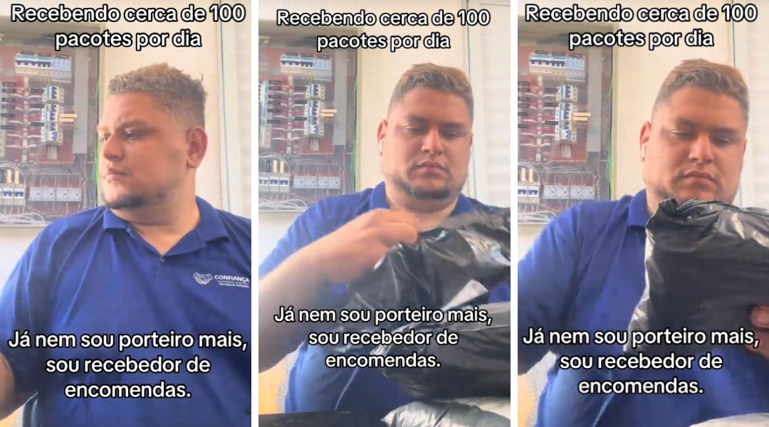Porteiro viraliza ao desabafar sobre a rotina de receber 100 pacotes por dia