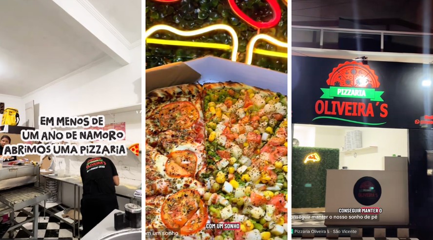 Fachada da pizzaria em São Vicente