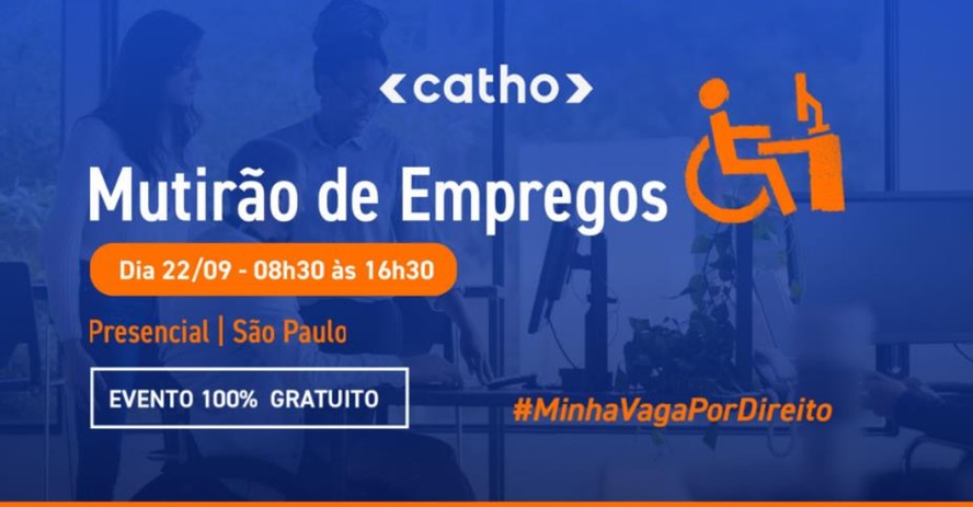 Ambiente do Mutirão de Empregos PcD da Catho com estrutura de acessibilidade