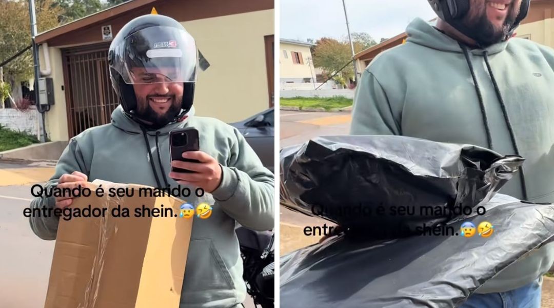 Mulher descobre que marido é o entregador de suas compras online e viraliza