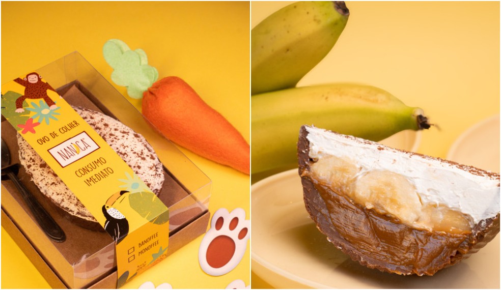 Ovo de Banoffee, inspirada na receita da torta à base de banana do Nanica — Foto: Divulgação
