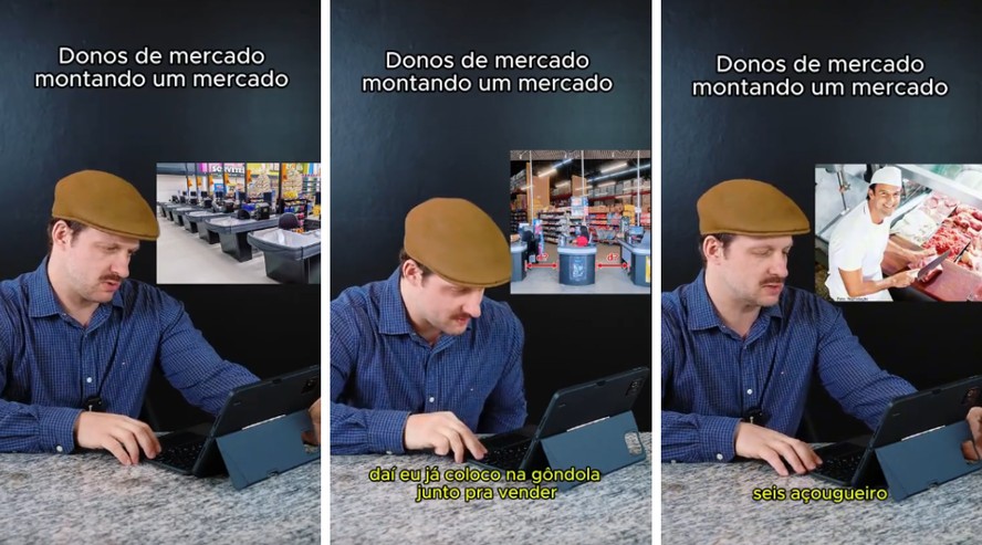 Imagem ilustrativa de corredor de supermercado com carrinhos e caixas