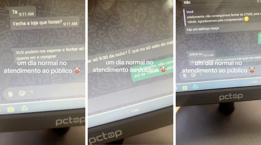 Print de conversa no TikTok onde cliente pede que loja espere