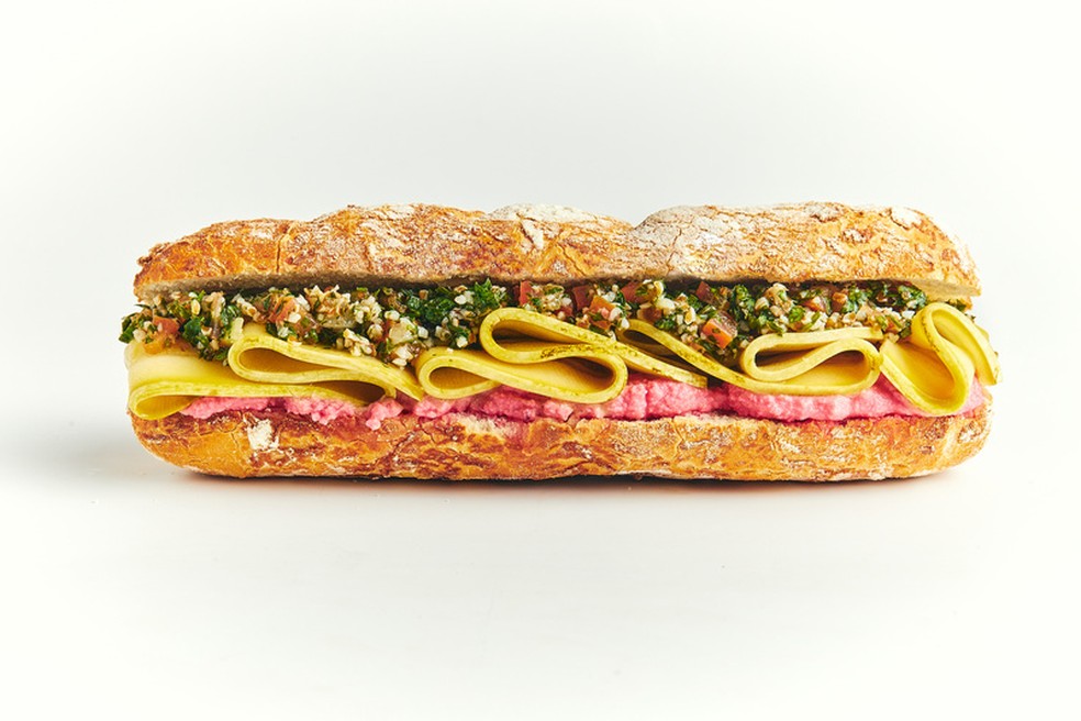 Sandubinha de abobrinha é opção de lanche para os veganos — Foto: Rodolfo Regini