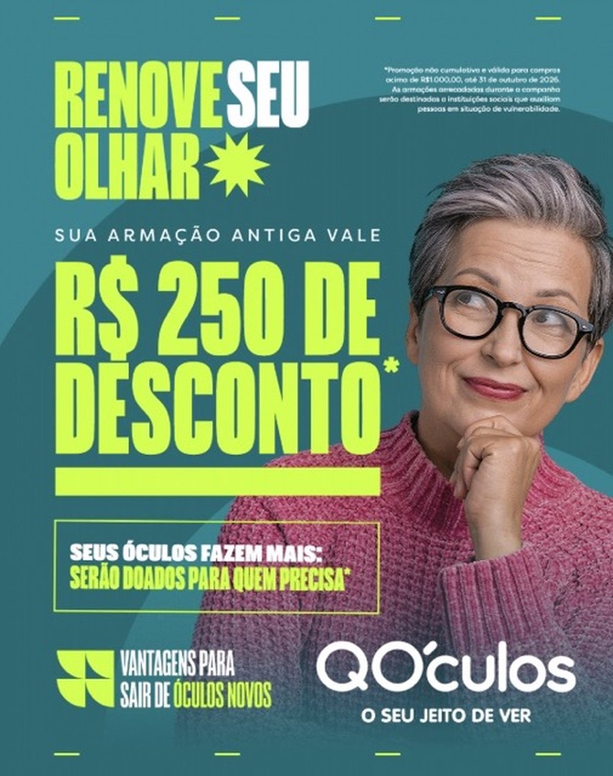 QÓculos une desconto e doação em campanha social