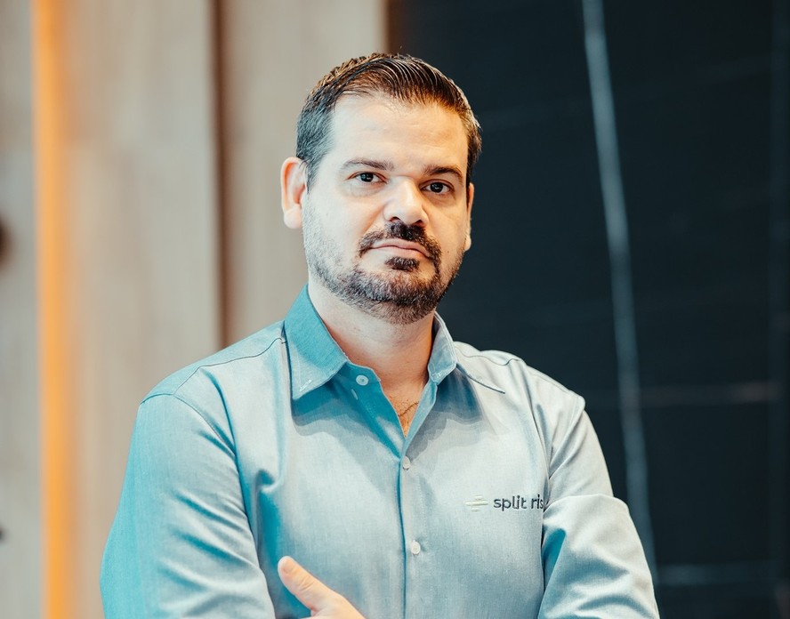 Pedro Pires, fundador da Split Risk, em evento corporativo
