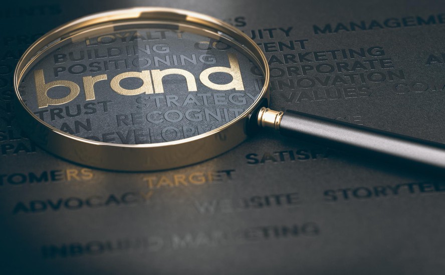 Conceito de branding e inteligência artificial conectados