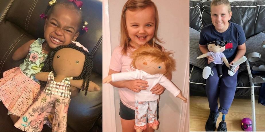 Menina de 5 anos ganha boneca deficiente visual