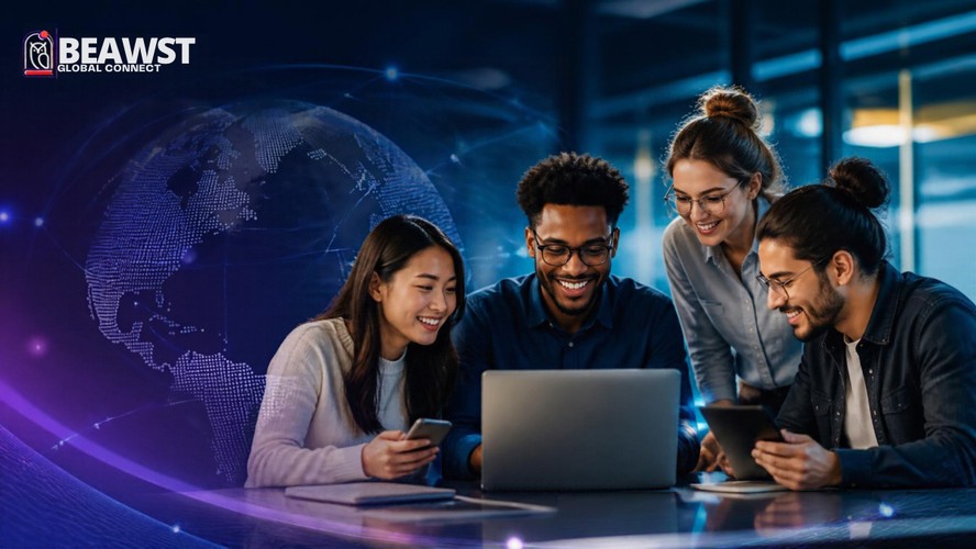Anúncio promocional da feira online intercâmbio Beawst Global Connect 2026