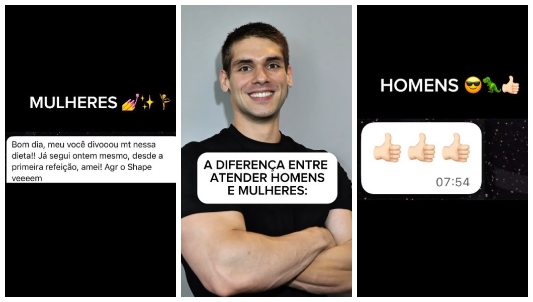Nutricionista viraliza ao mostrar diferenças entre atendimento a homens e mulheres