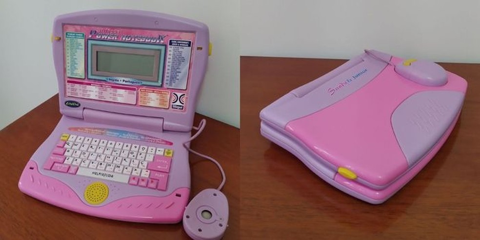 Laptop infantil da dupla Sandy & Jr ainda pode ser encontrado à venda em sites de usados — Foto: Reprodução/Enjoeei