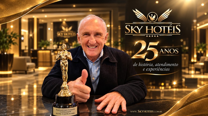 Fachada de hotel da Sky Hotéis na Serra Gaúcha