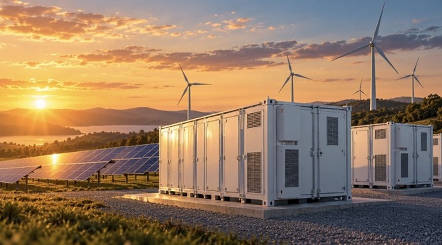 Sistema de baterias de armazenamento de energia elétrica em usina solar