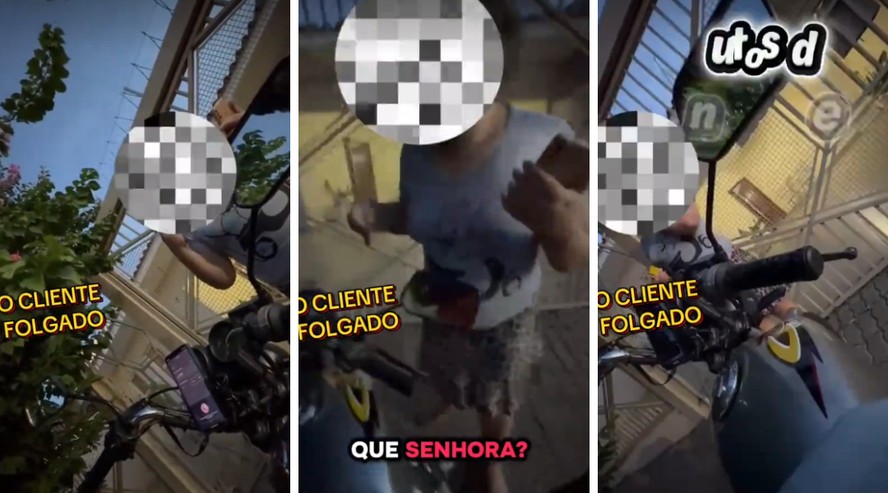 Entregador interagindo com cliente em situação de tensão