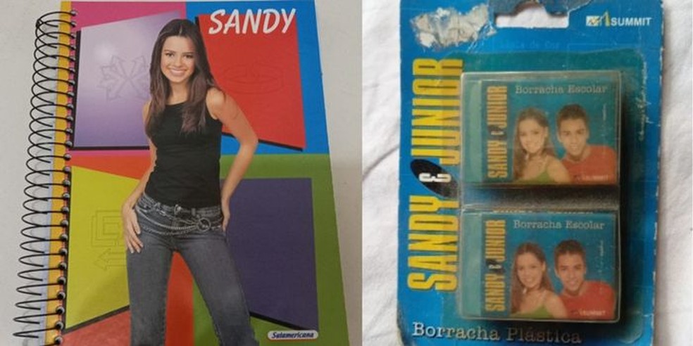 Itens escolares da cantora e do irmão à venda no Mercado Livre — Foto: Reprodução/Mercado Livre