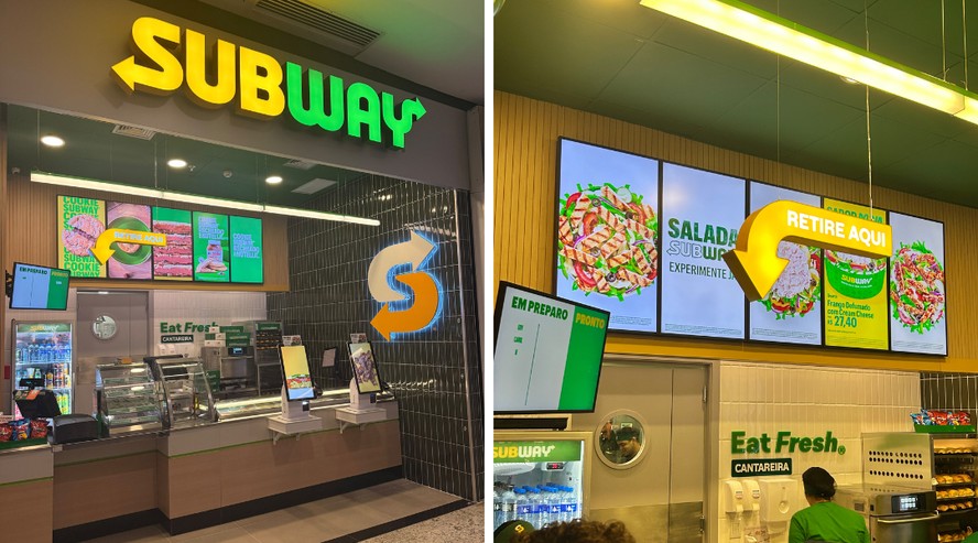 Fachada da loja modelo Subway no Cantareira Norte Shopping