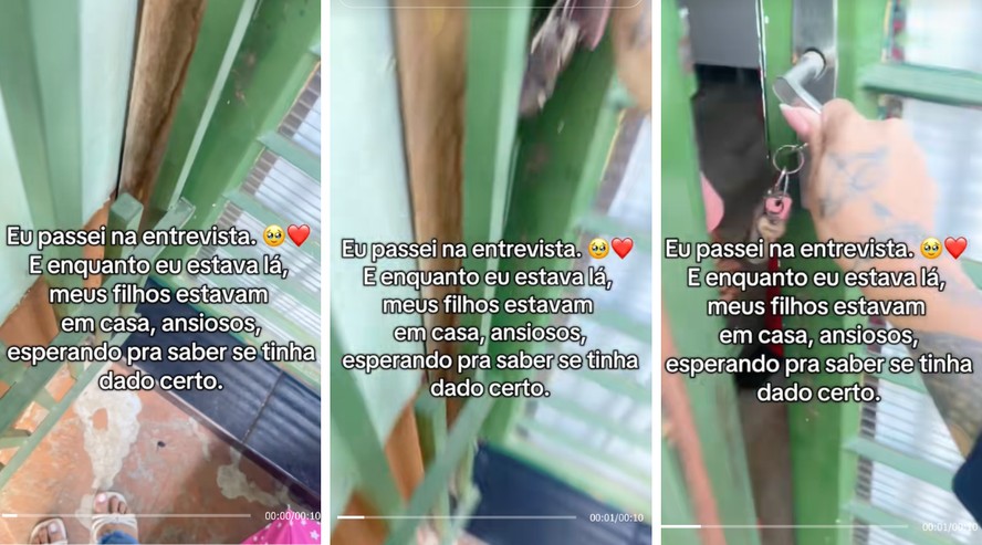 Mãe comemorando com filhos após conseguir emprego