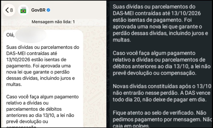 Perdão de dívidas MEI: verifique se mensagem é real